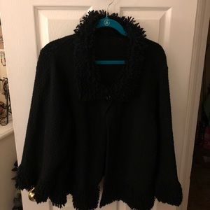 Black Wool and Cashmere Cardigan XL